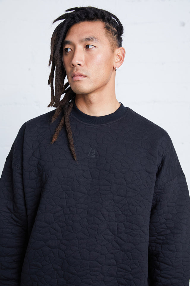 Rock Quilted Oversized Crewneck