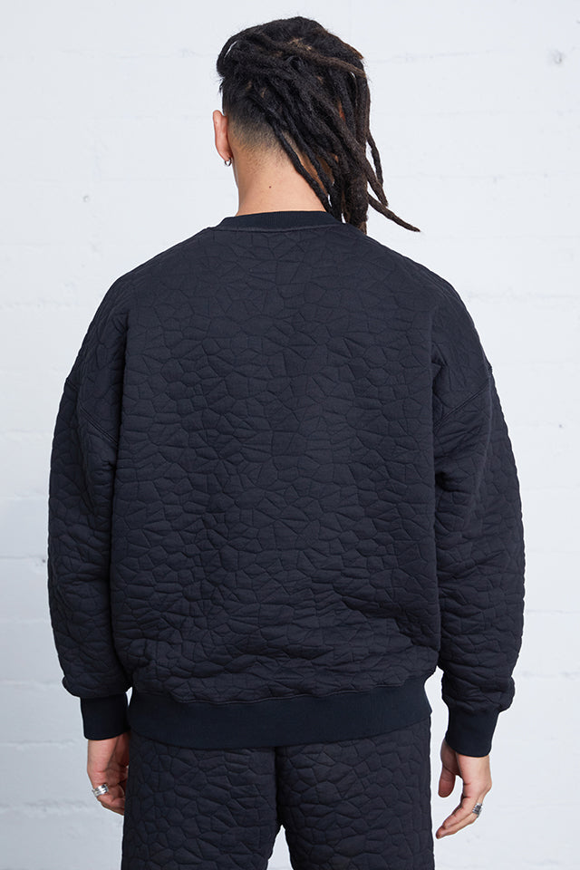 Rock Quilted Oversized Crewneck