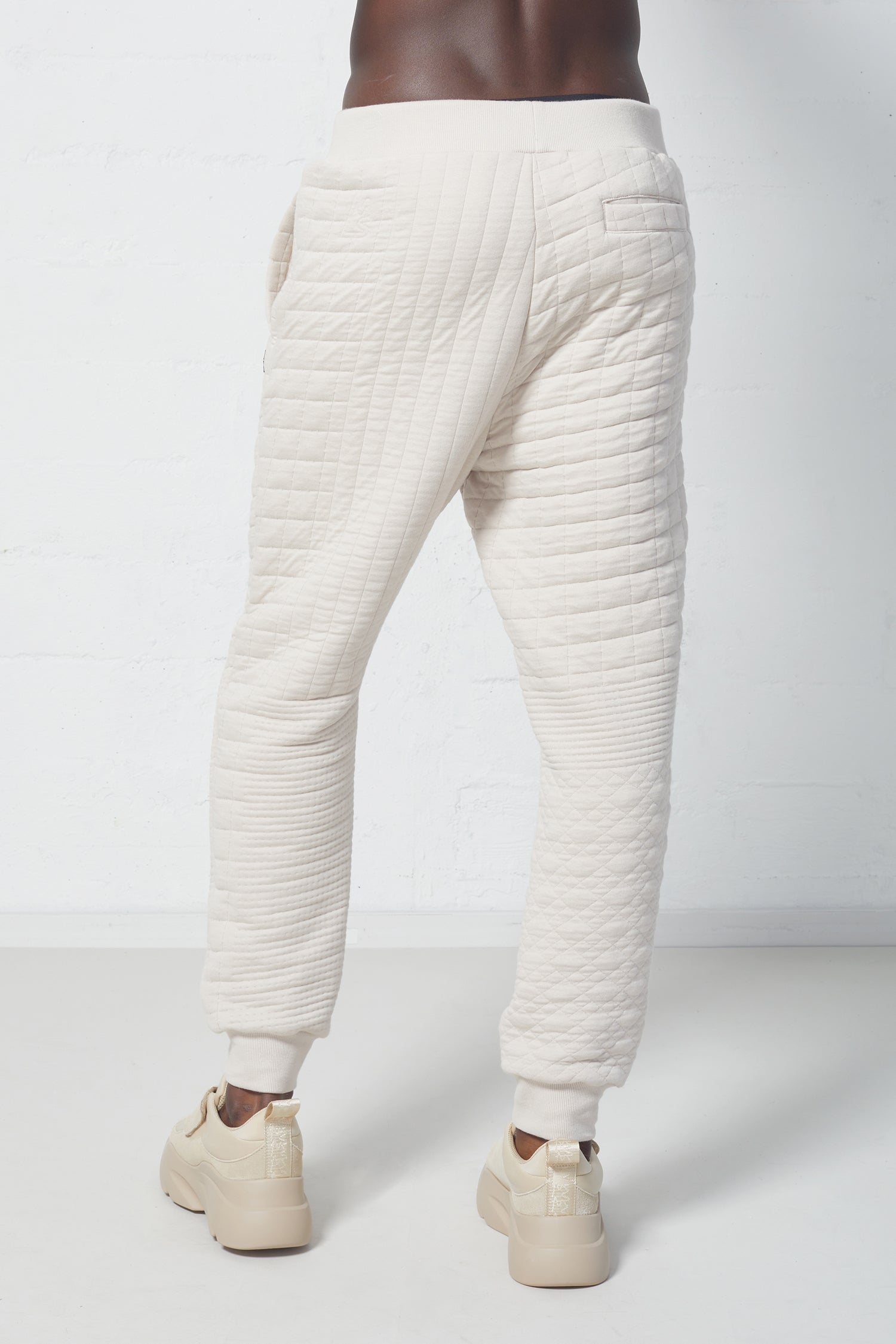 White quilted joggers sale