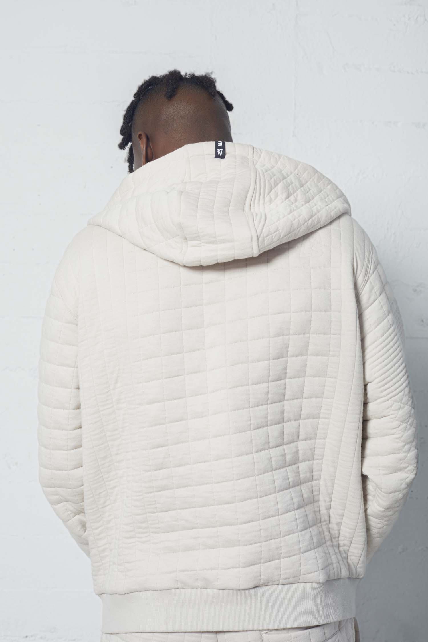 Rowan Quilted Jacquard Zip Up Hoodie