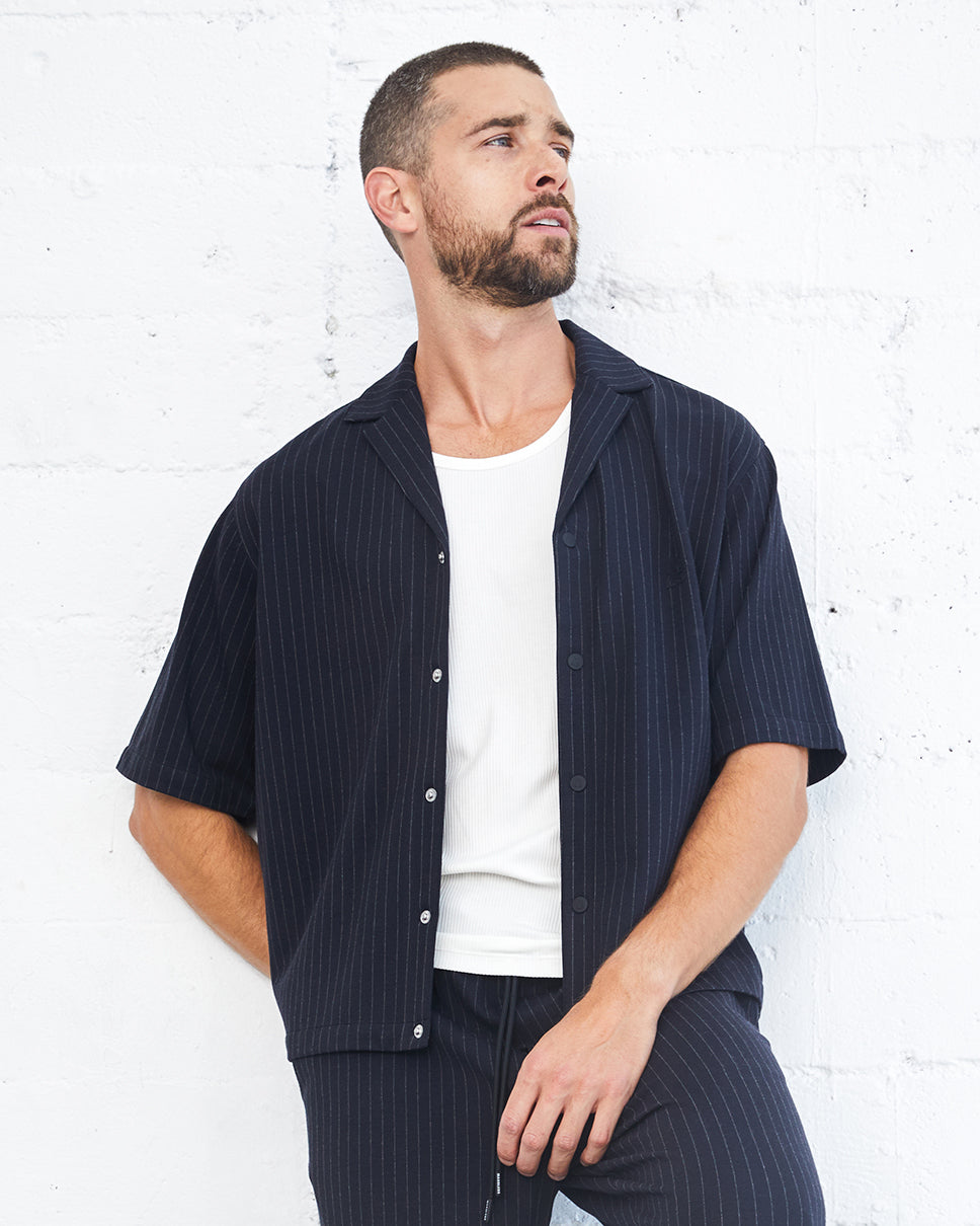 Cantor Pinstripe Button Down