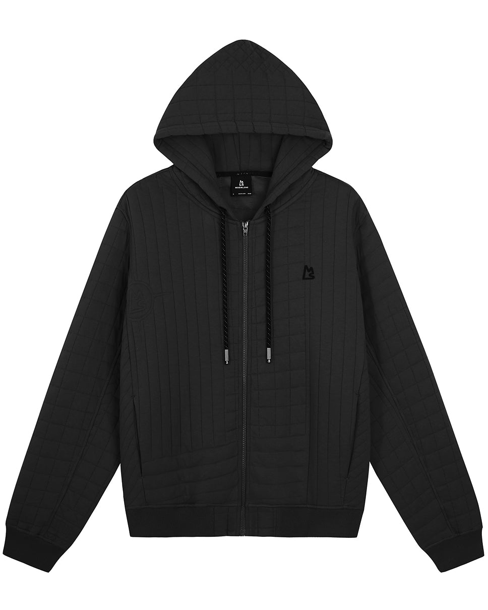 Zeno Quilted Jacquard Zip-Up Hoodie