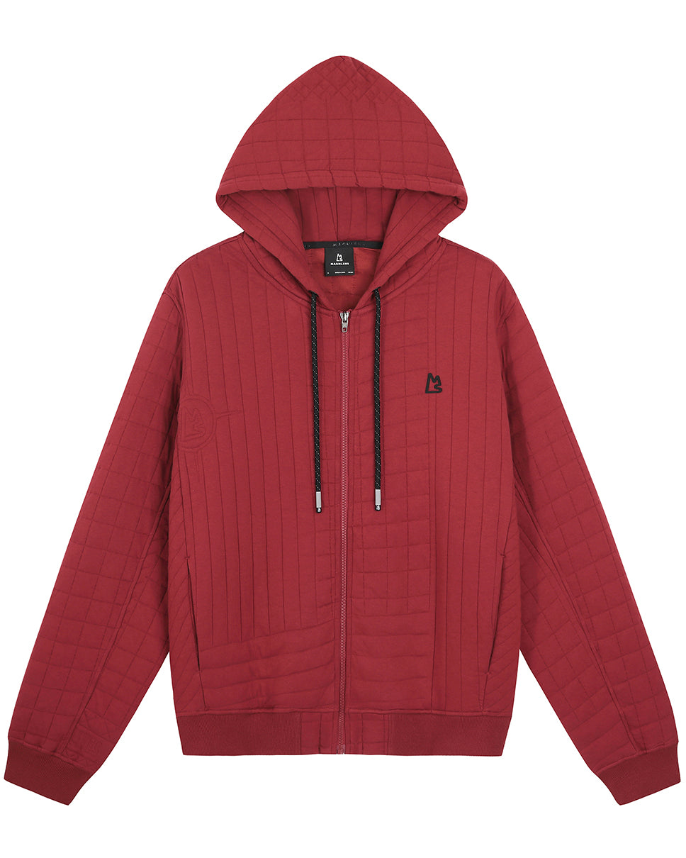 Zeno Quilted Jacquard Zip-Up Hoodie