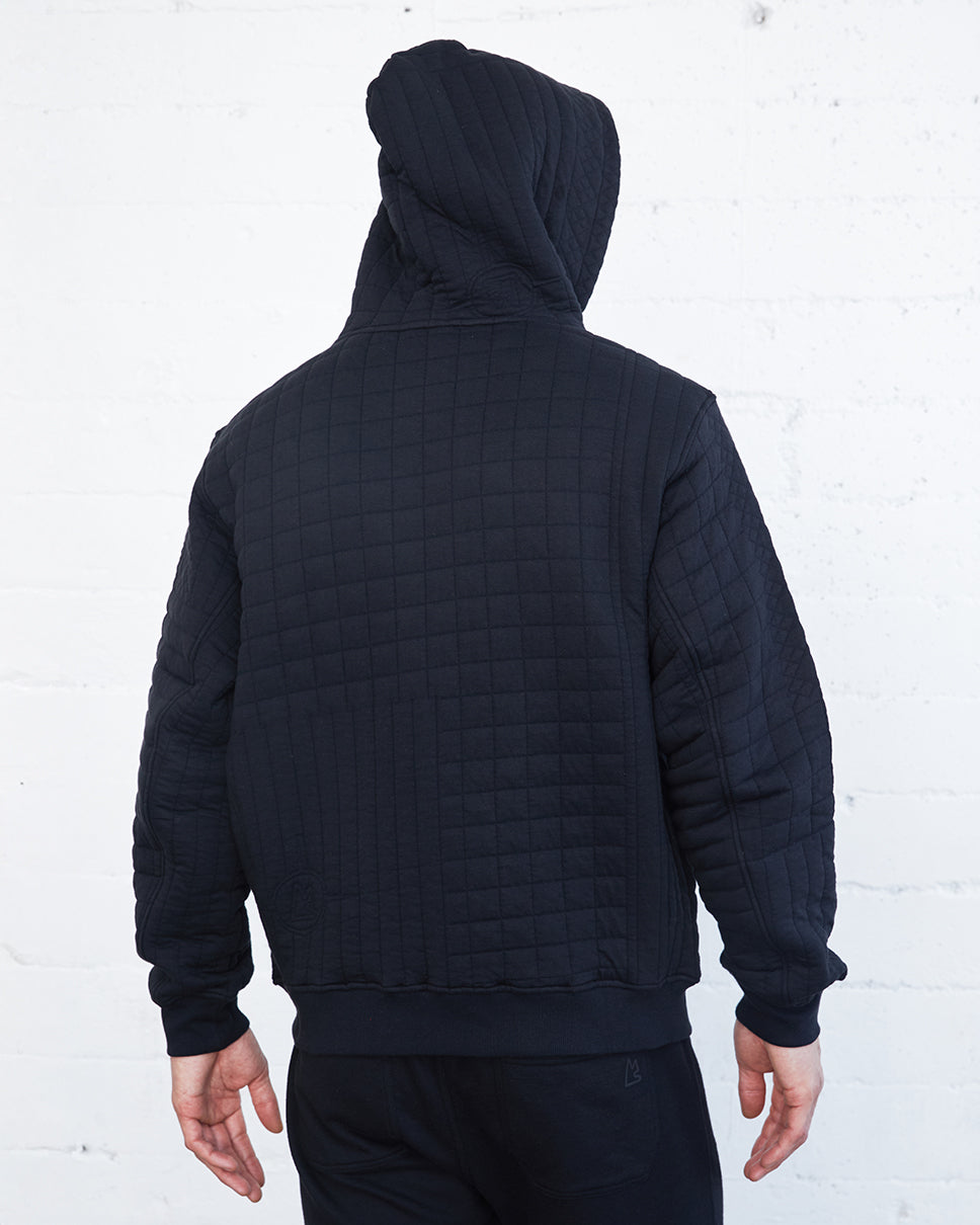 Zeno Quilted Jacquard Zip-Up Hoodie