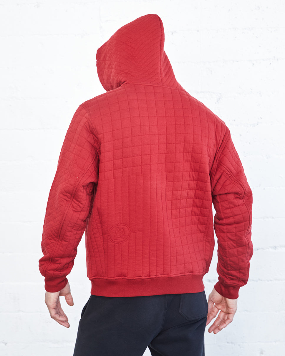 Zeno Quilted Jacquard Zip-Up Hoodie