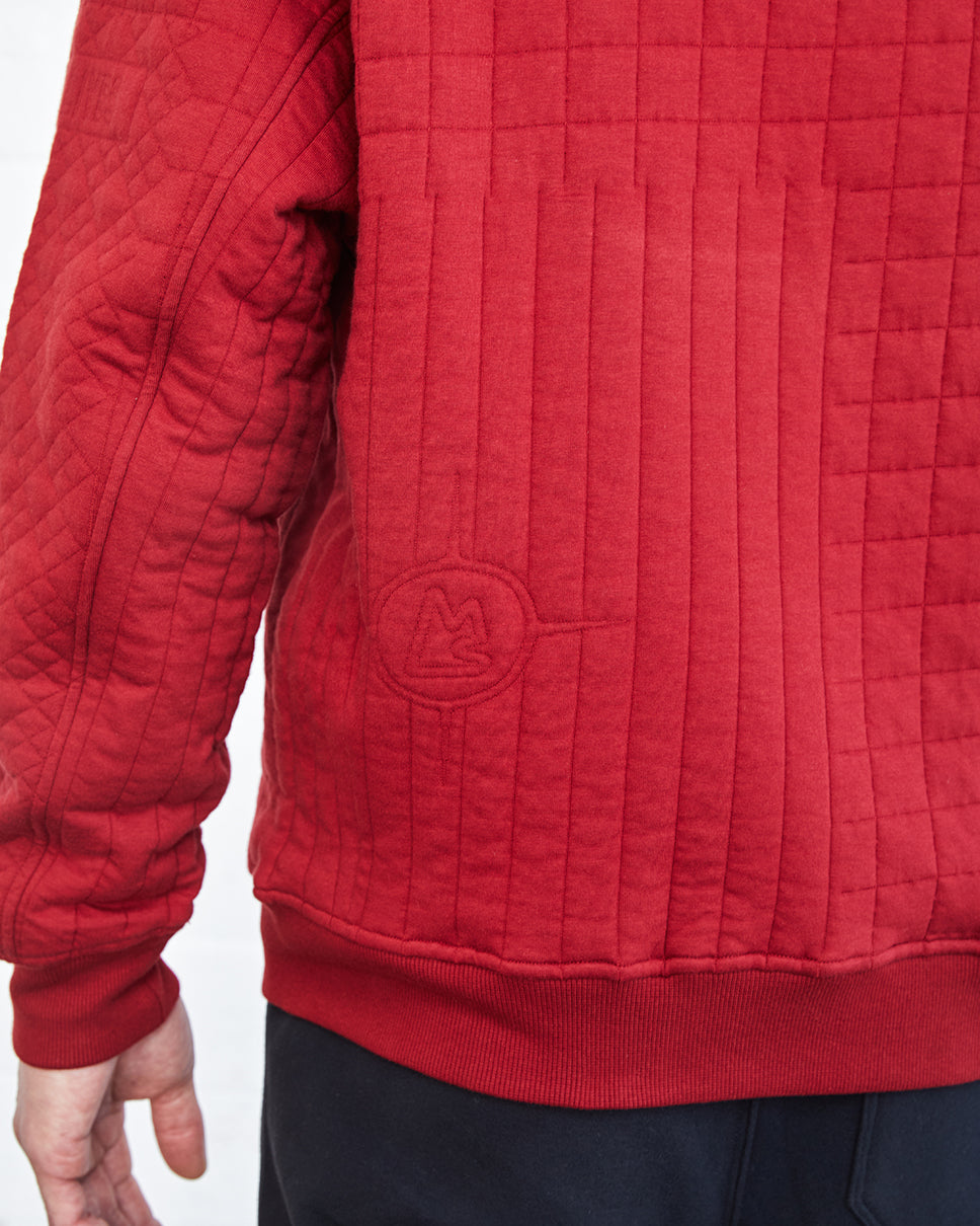 Zeno Quilted Jacquard Zip-Up Hoodie