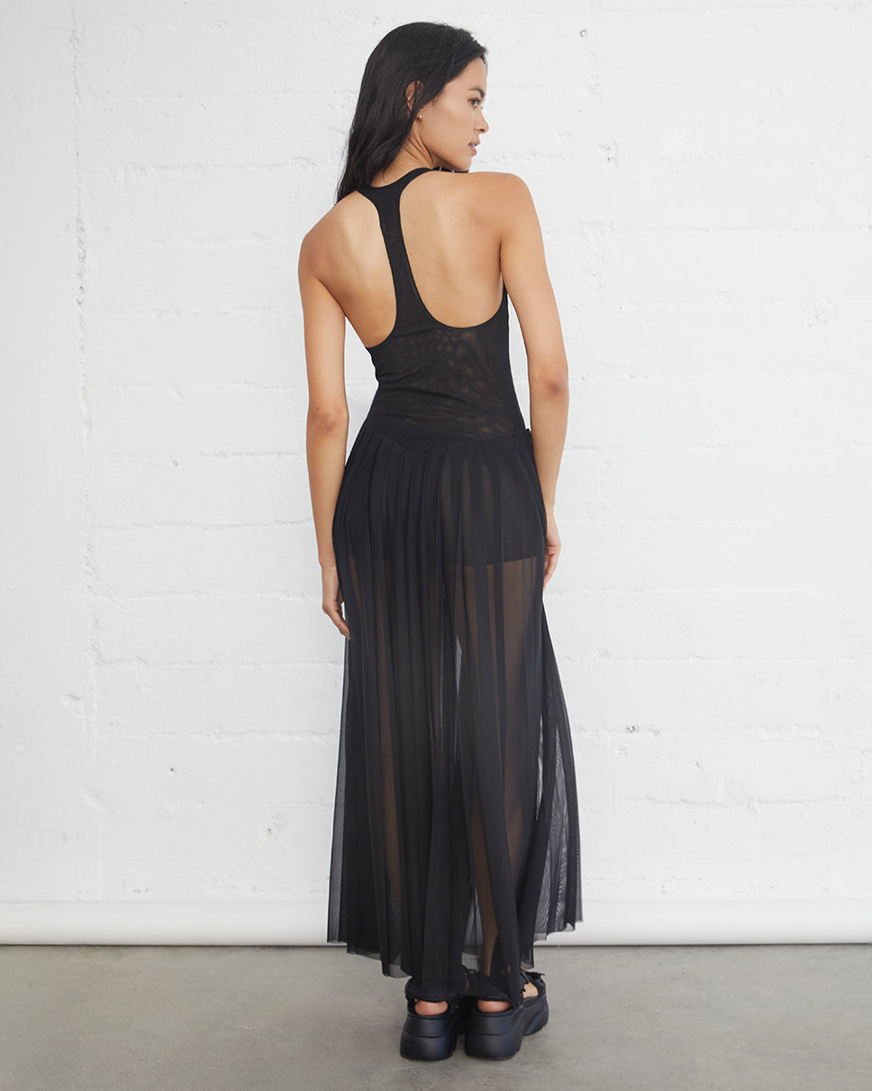 Echo Pleated Mesh Dress