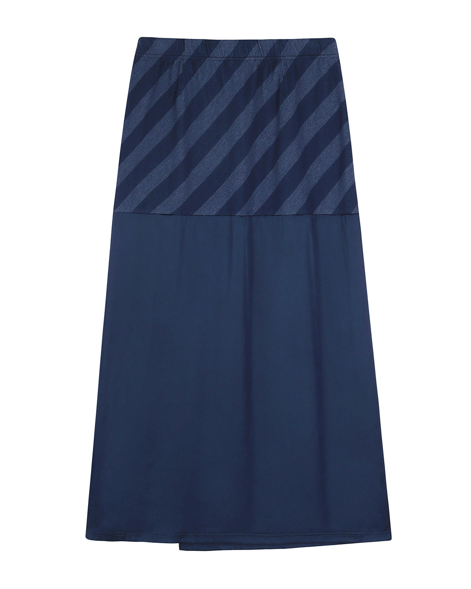 Stripe Satin Maxi Skirt