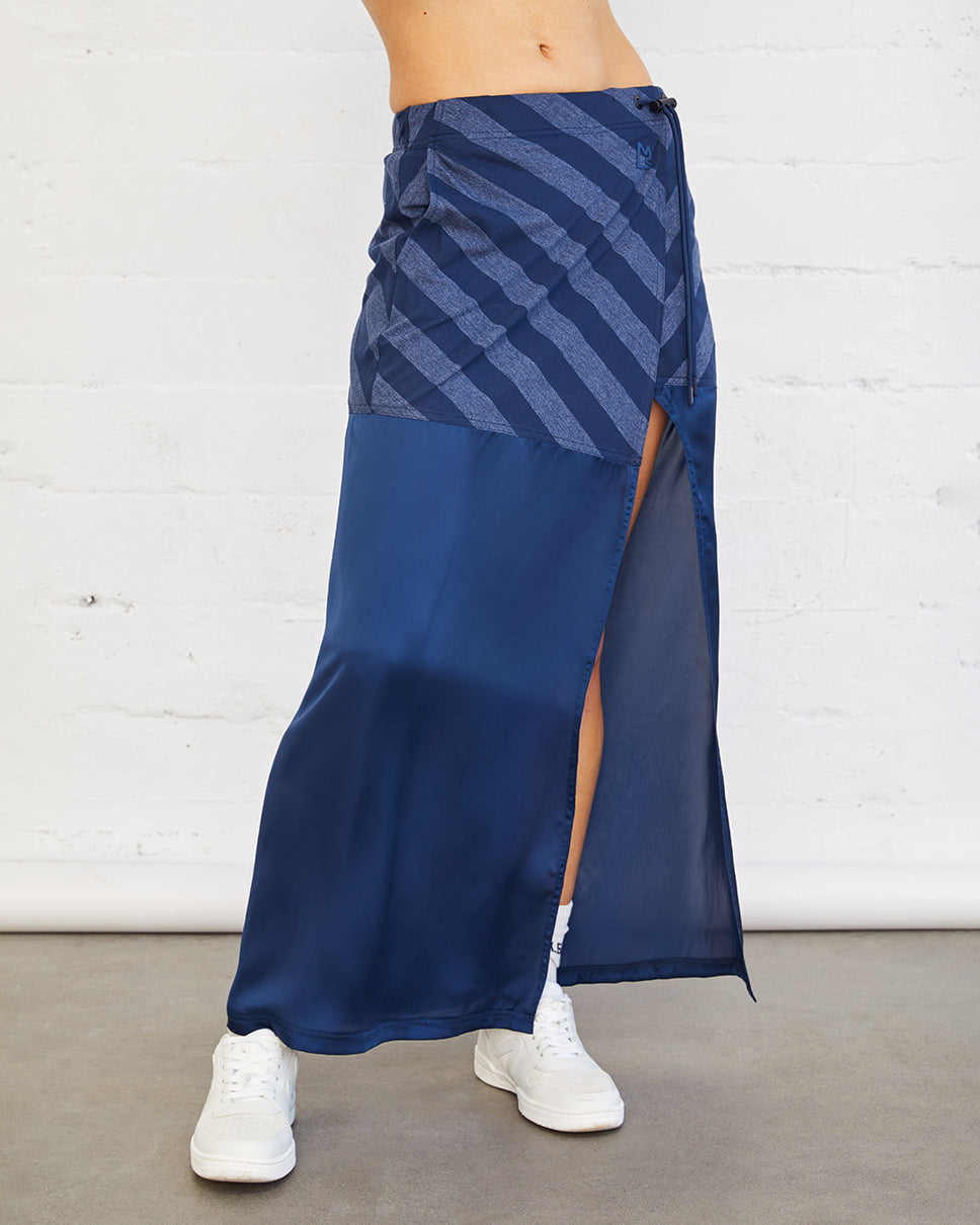 Stripe Satin Maxi Skirt