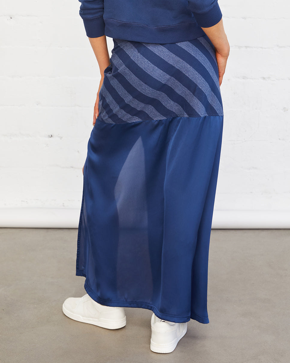 Stripe Satin Maxi Skirt