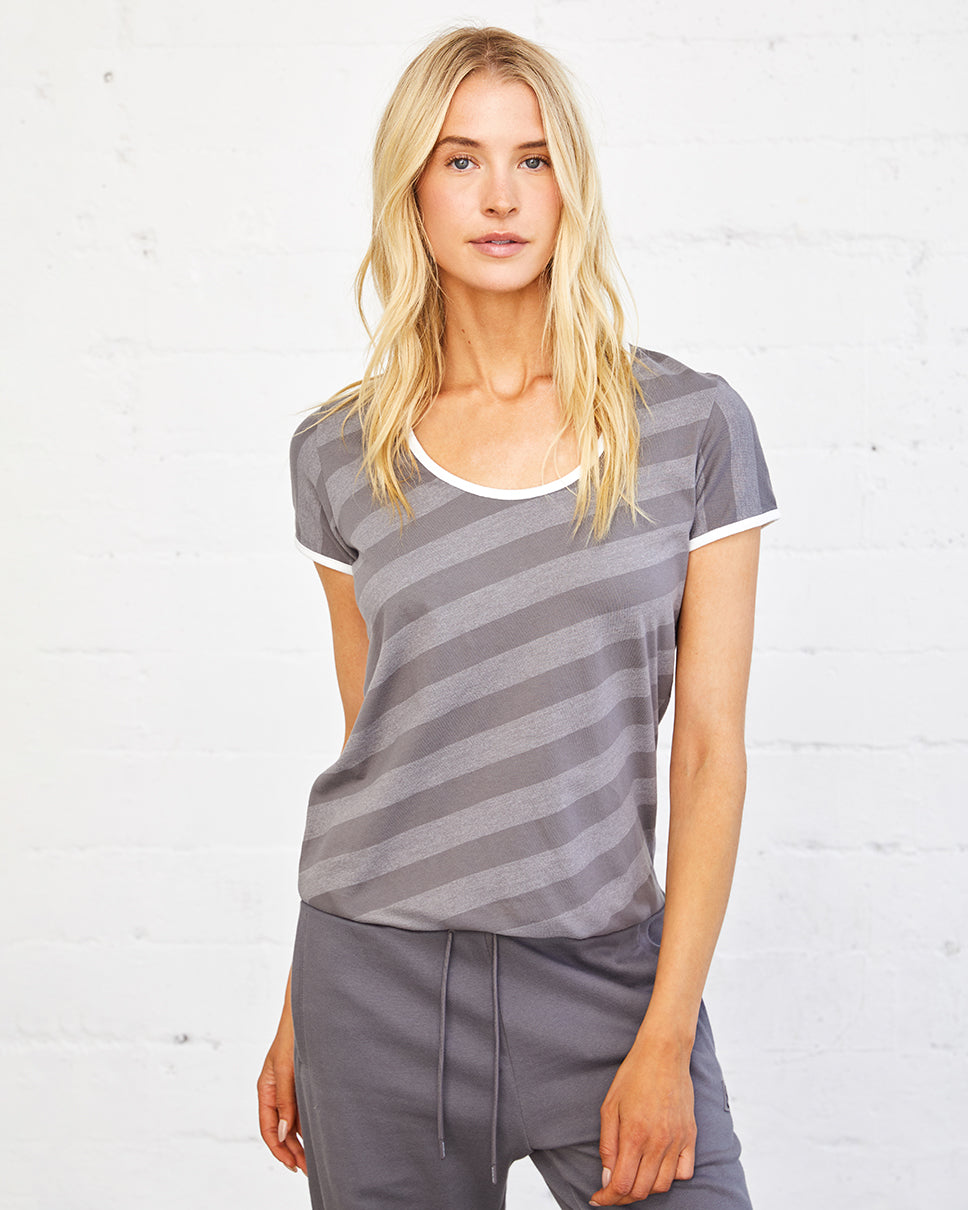 Stripe Bias Tee