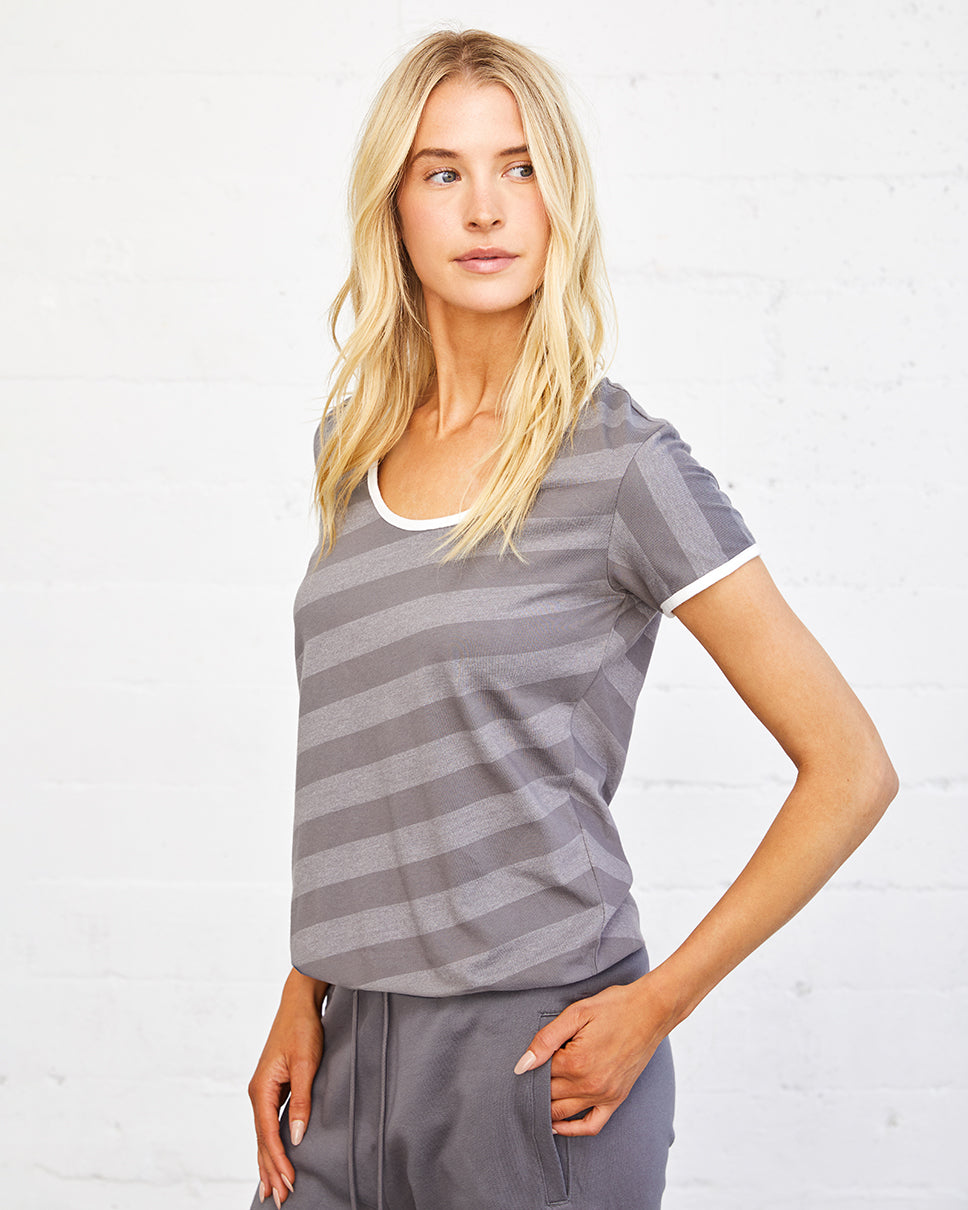 Stripe Bias Tee