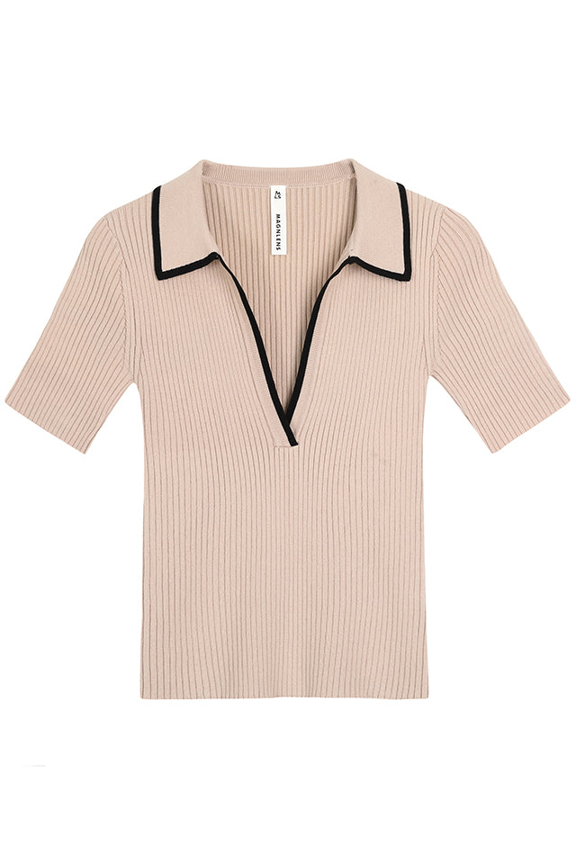 Alice Rib Polo Shirt