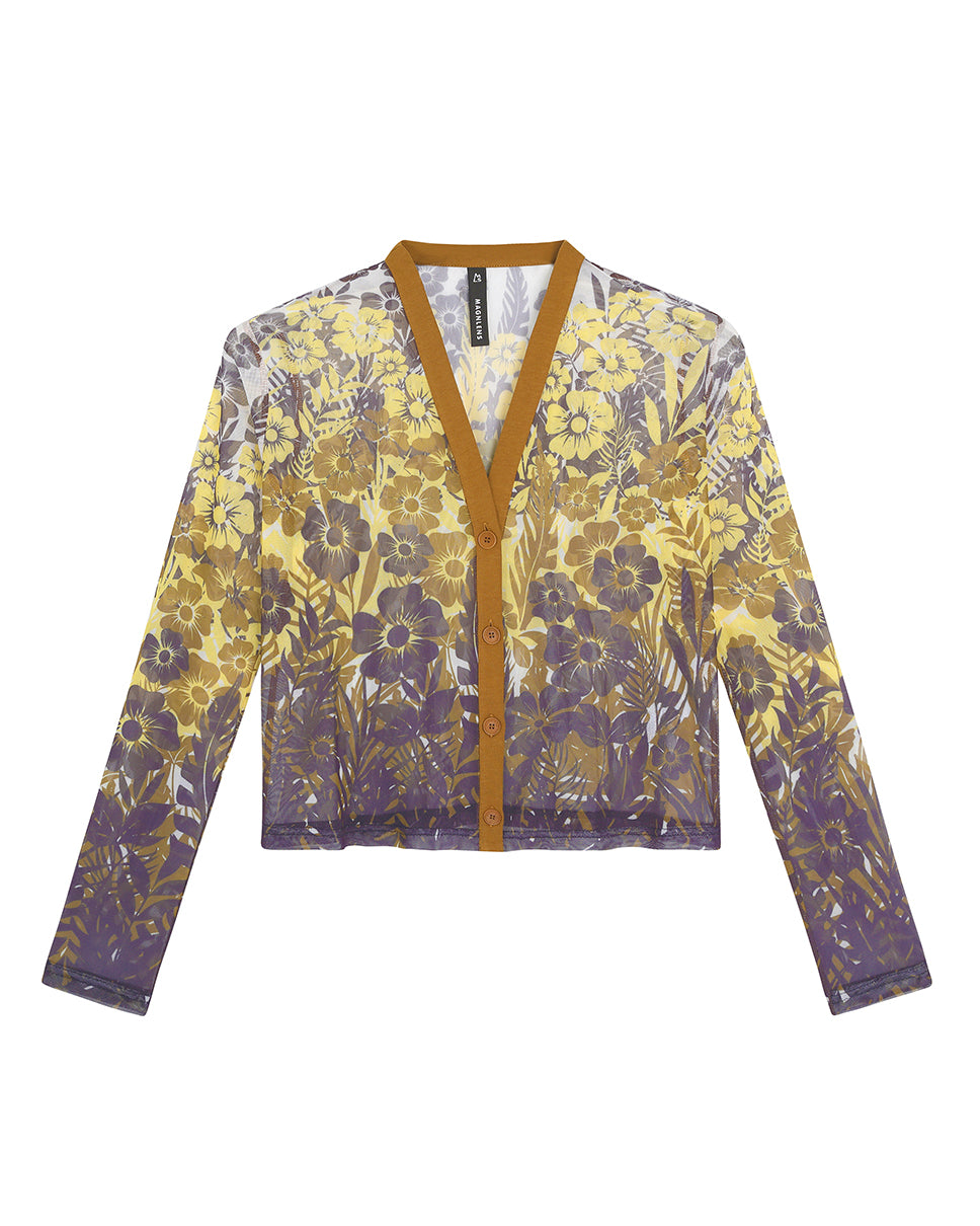 Floral Palm Mesh Cardigan