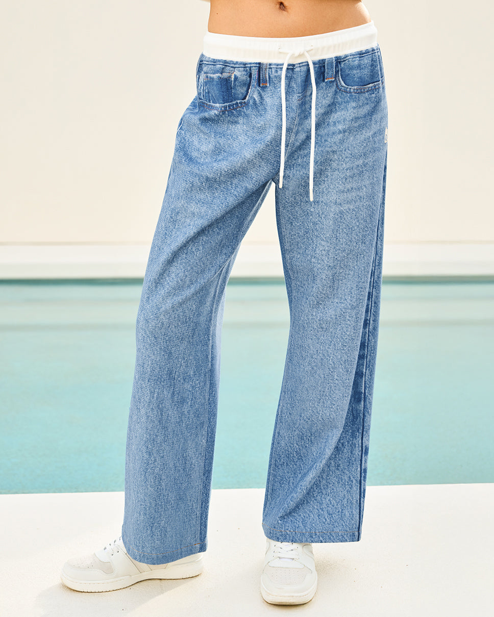 Denim Print Sweatpants