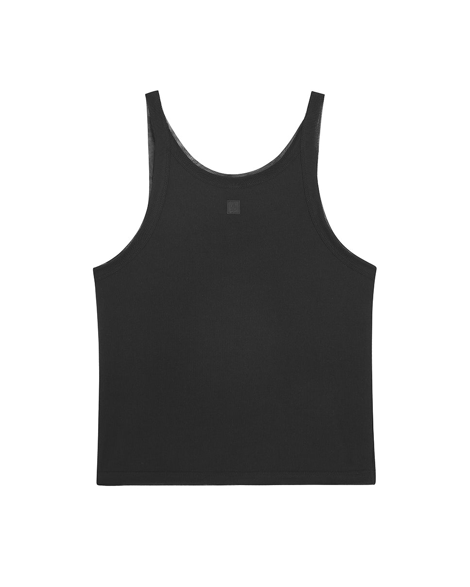Black Rachel Rib Tank Top