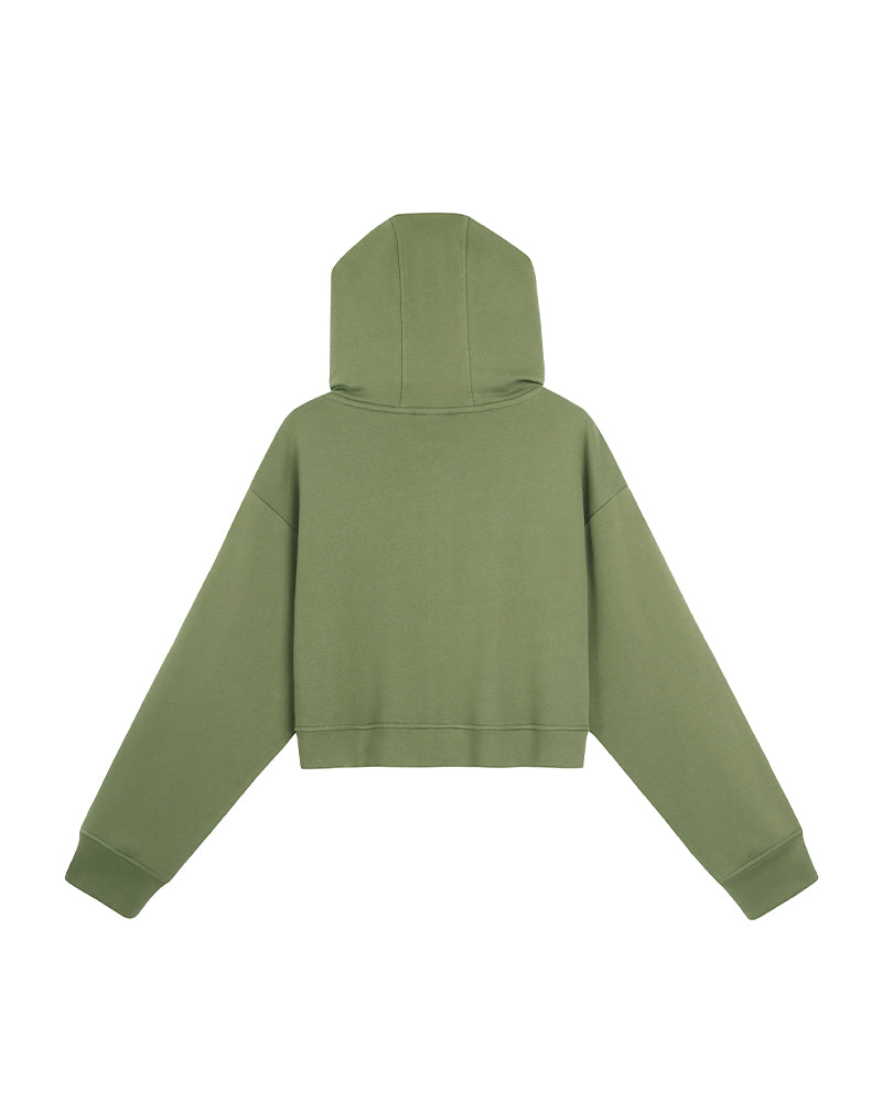 Moss Landsdowne Cropped Hoodie