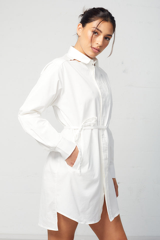 Sabik Shirt Dress With Biomorphic Pocket Detail