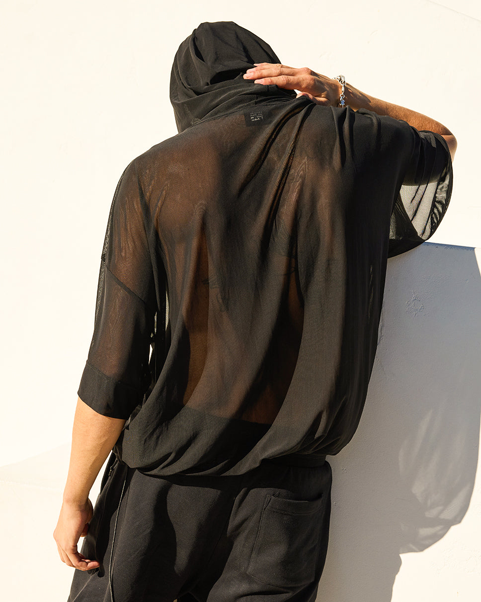 Mesh Short Sleeve Hoodie