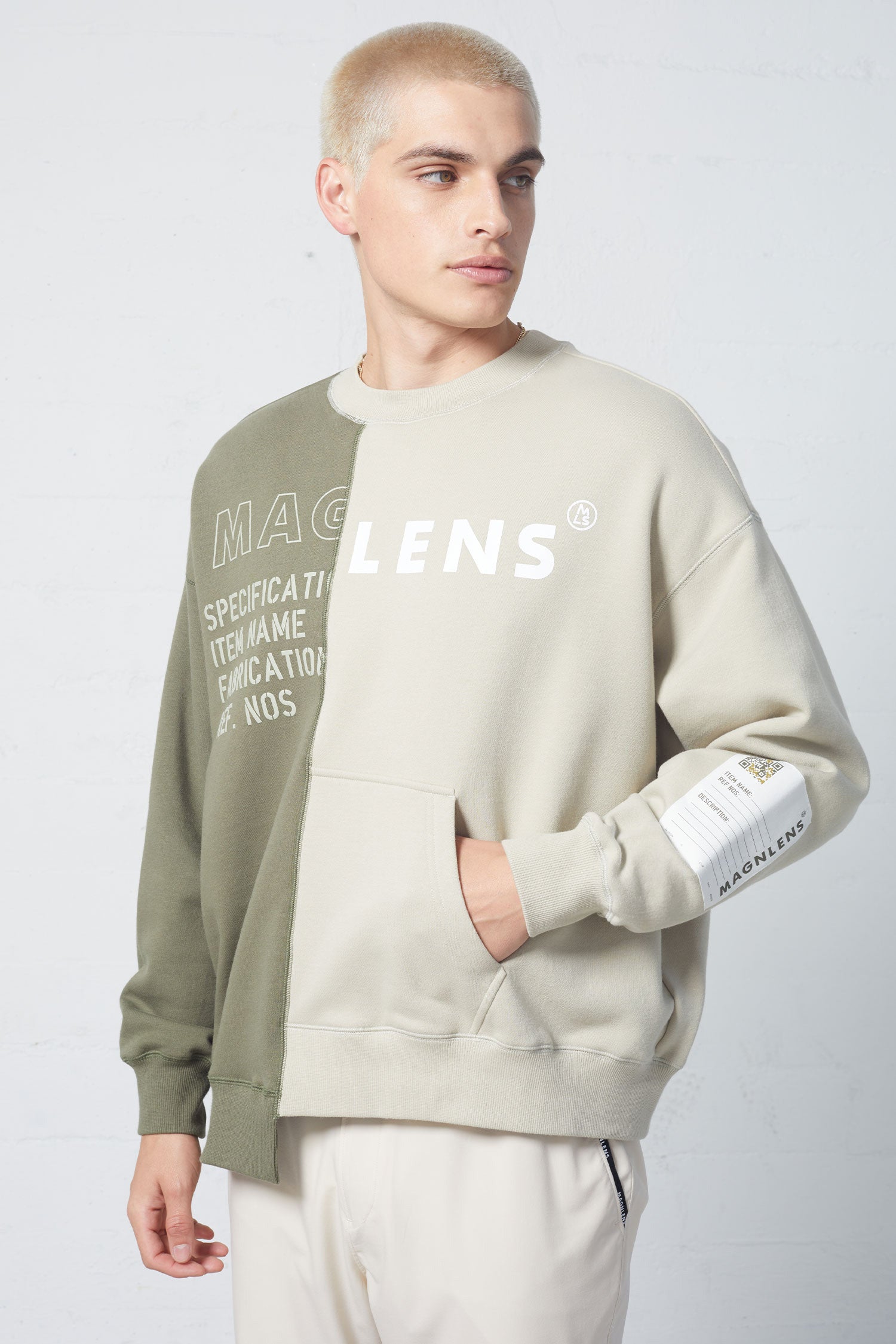 Boxy Splicing Sweatshirt